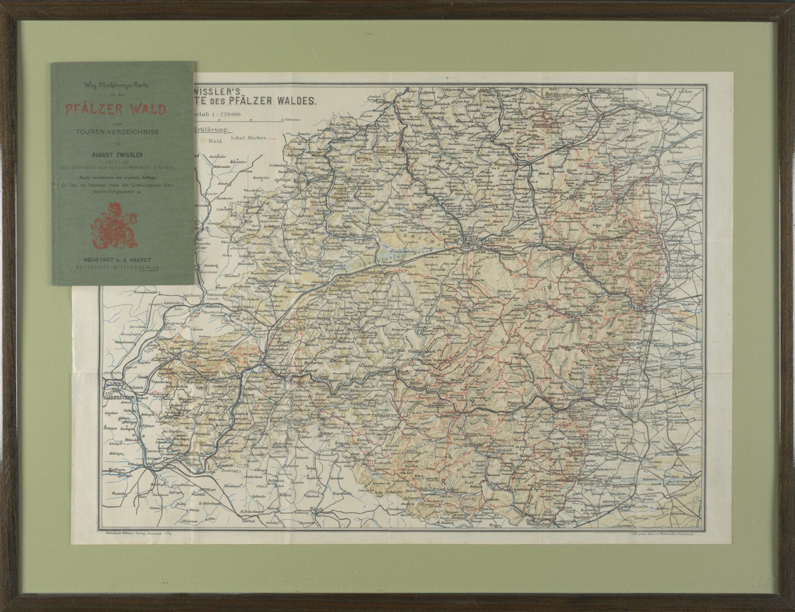 Weg-Markierungs-Karte für den Pfälzer Wald, August Zwissler (Neustadt 1897)
