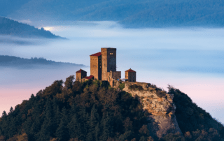 Burg Trifels bei Annweiler, Sonnenuntergang