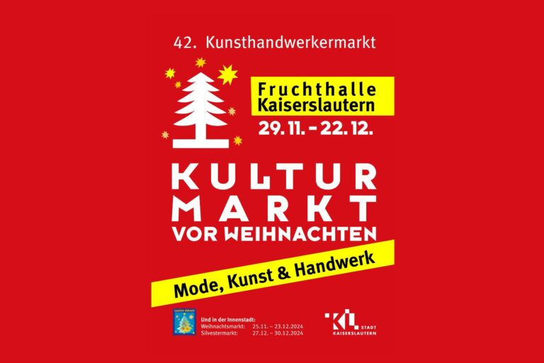 Kaiserslautern – Richtigstellung: Öffnungszeiten des Kulturmarkts 2024