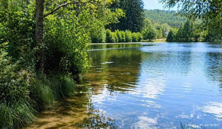 Schöntalweiher Ludwigswinkel: Familienfreundlicher Badesee mit Liegewiese und Kiosk
