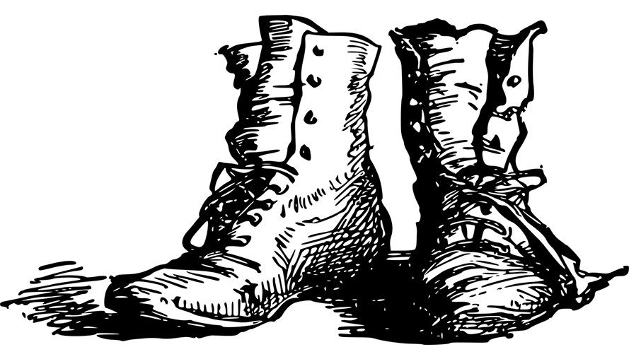Illustration eines Paars geschnürter Schuhe