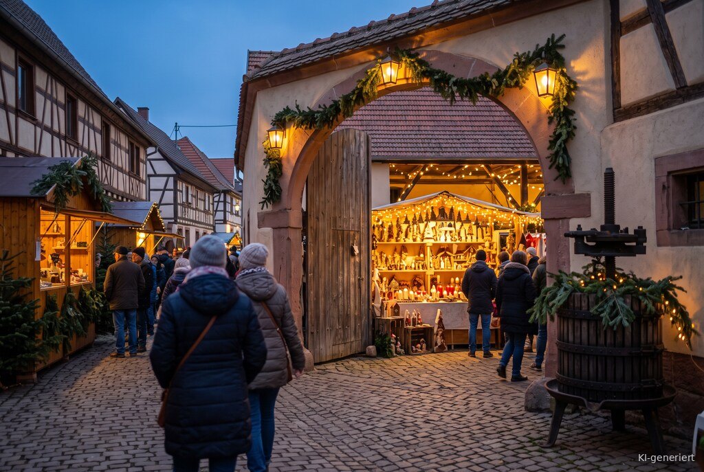 Weihnachtsmarkt-Atmosphäre am Abend – Symbolbild zu Belzenickelmarkt Bobenheim am Berg 2026
