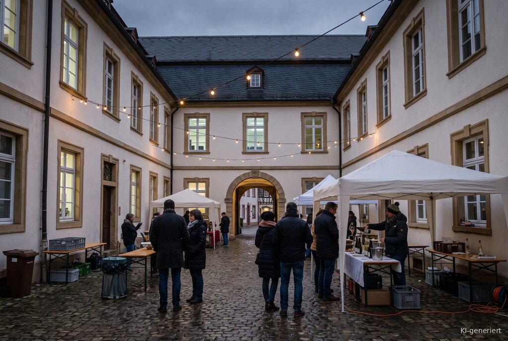 Weihnachtsmarkt-Atmosphäre am Abend – Symbolbild zu Genussmarkt in den historischen Höfen Neustadt 2026