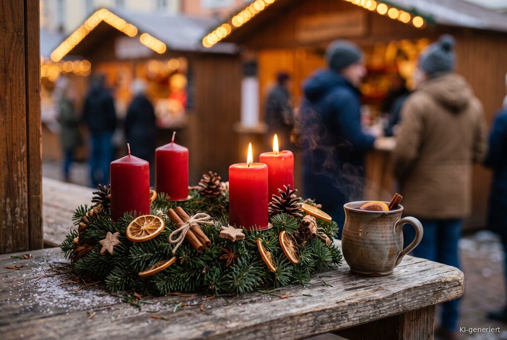 Weihnachtsmarkt-Atmosphäre am Abend – Symbolbild zu Grünstadter Weihnachtsmarkt 2026