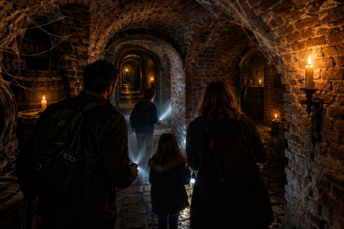 Symbolbild zu Halloween im historischen Bierkeller Schönenberg-Kübelberg 2026 (KI-generiert)