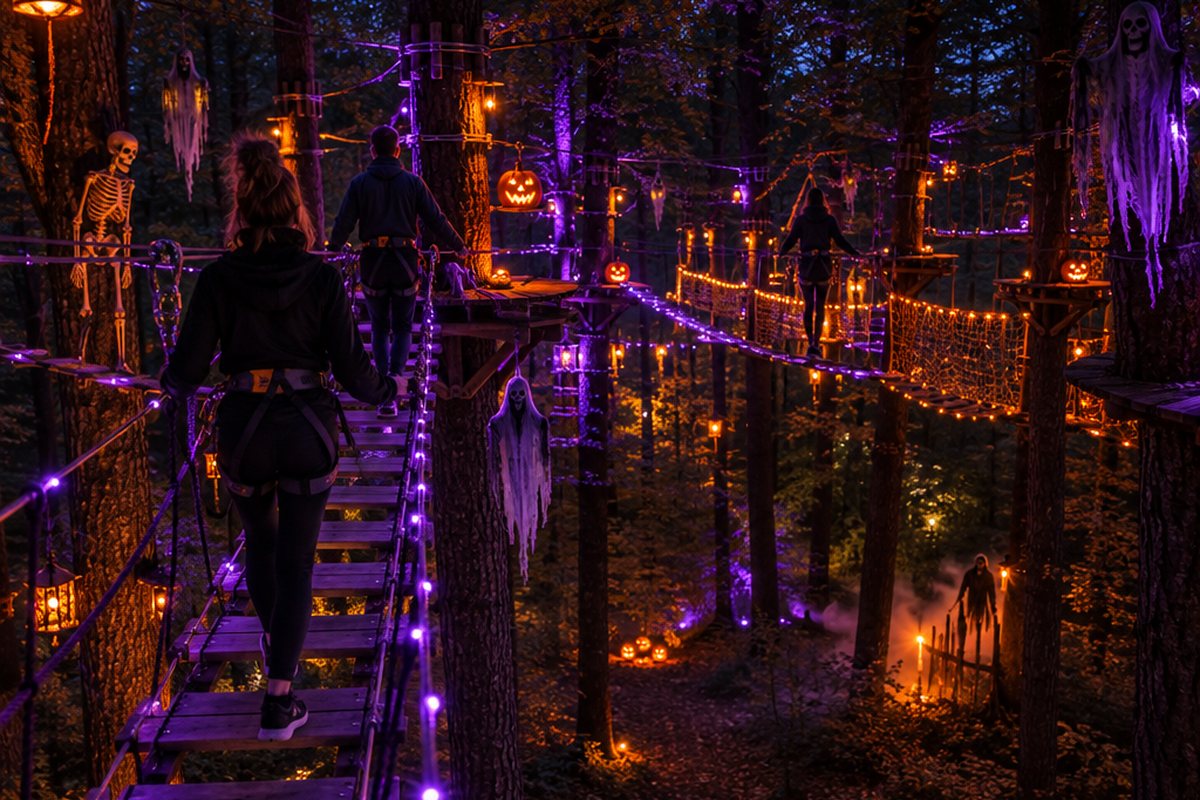 Symbolbild zu Halloween-Nachtklettern im Fun Forest Kandel 2026 (KI-generiert)