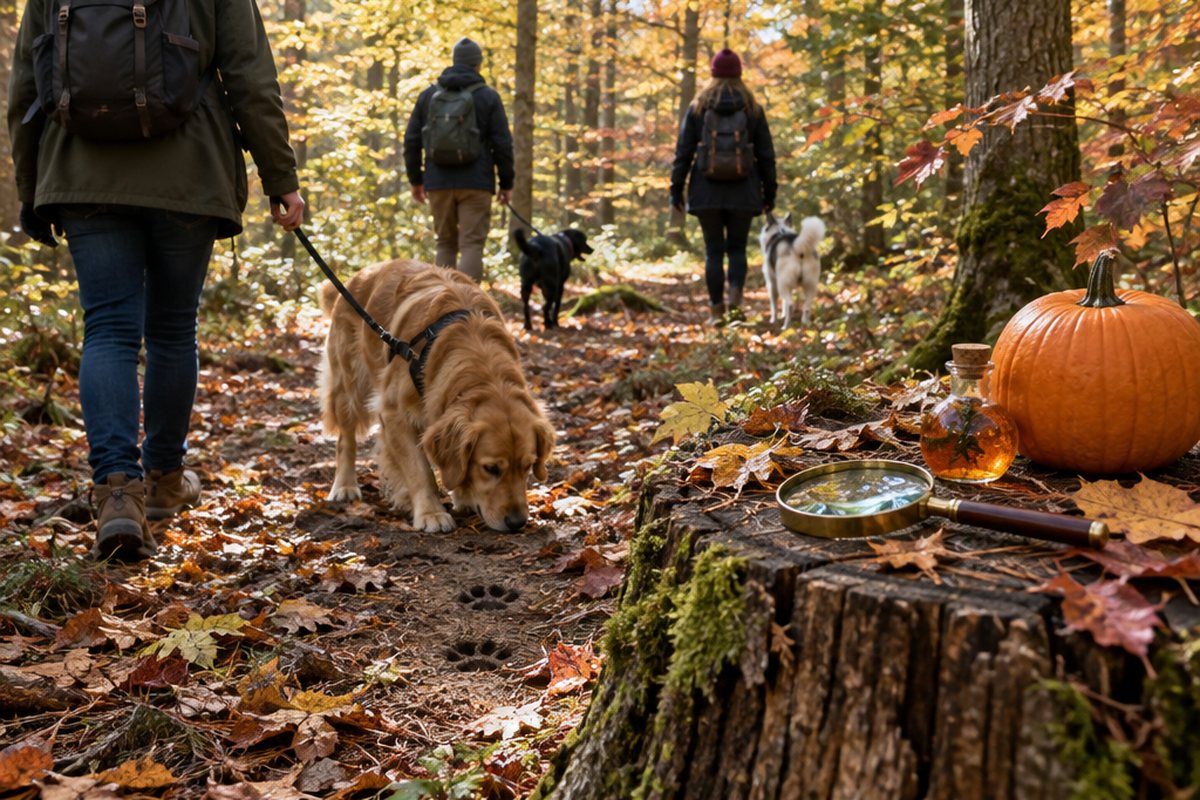 Symbolbild zu Krimiwanderung mit Hund – Halloween Edition in Mutterstadt 2026 (KI-generiert)