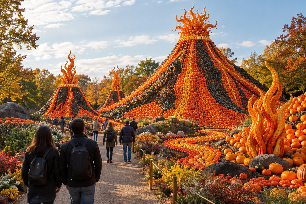 Symbolbild zu Kürbisausstellung „Fire“ auf der Gartenschau Kaiserslautern 2026 (KI-generiert)