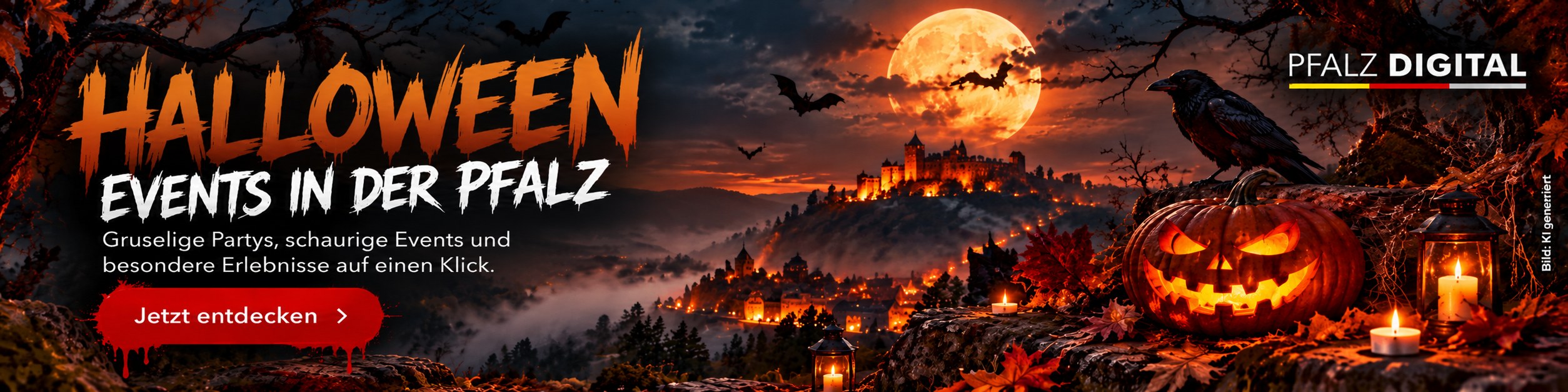 Halloween in der Pfalz – Kopfbanner, KI-generiert