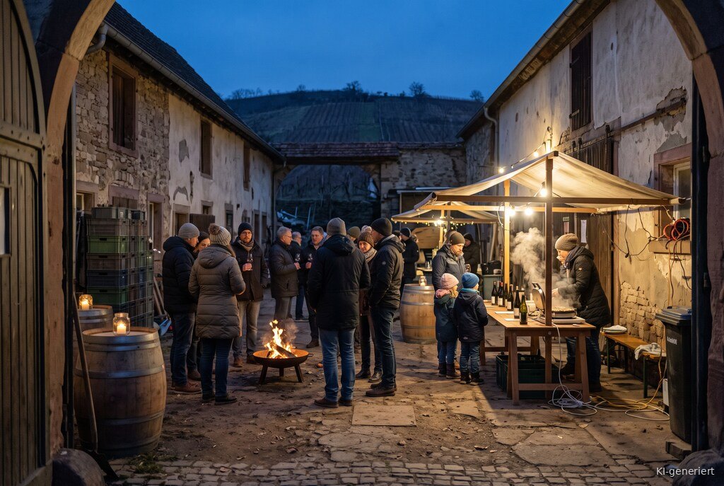 Weihnachtsmarkt-Atmosphäre am Abend – Symbolbild zu Ilbesheimer Advent 2026