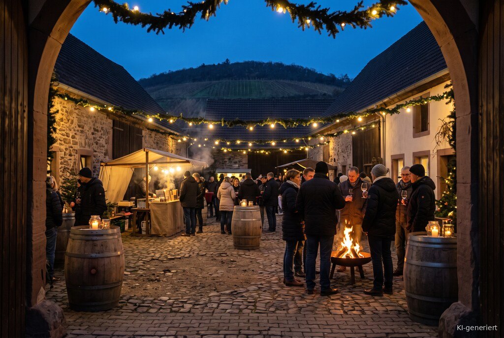 Weihnachtsmarkt-Atmosphäre am Abend – Symbolbild zu Ilbesheimer Advent 2026
