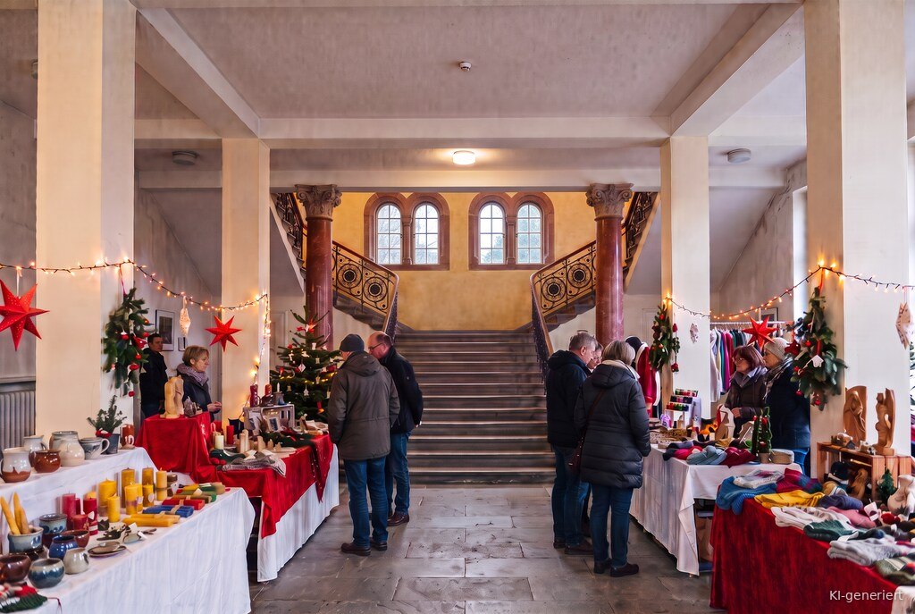 Weihnachtsmarkt-Atmosphäre am Abend – Symbolbild zu Kulturmarkt in der Fruchthalle 2026