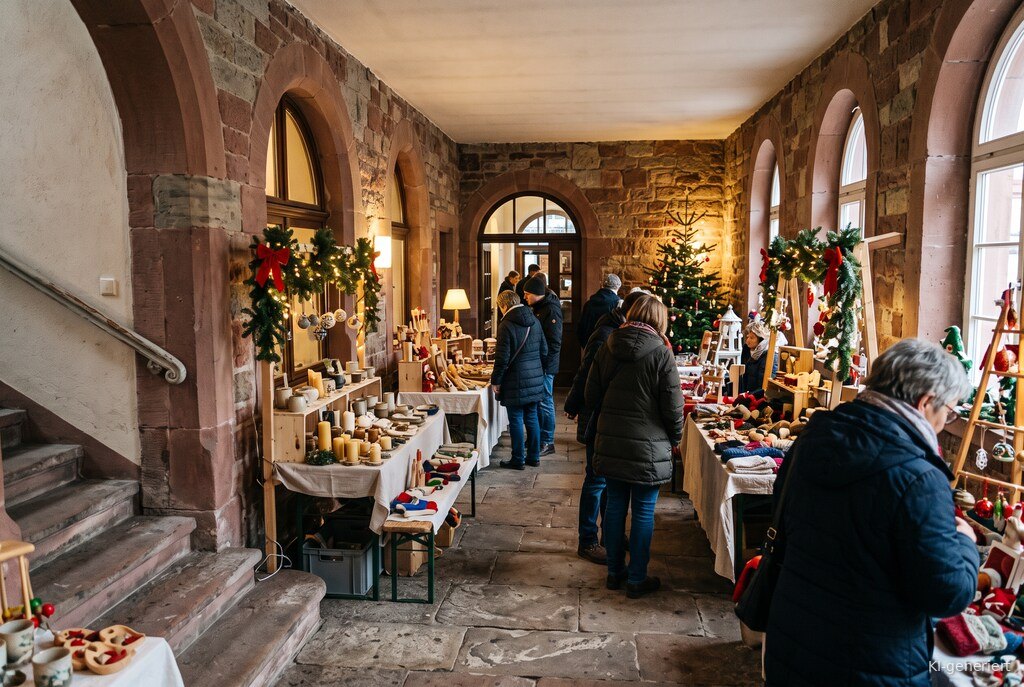 Weihnachtsmarkt-Atmosphäre am Abend – Symbolbild zu Kulturmarkt in der Fruchthalle 2026