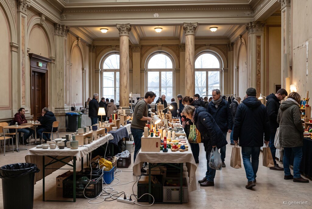Weihnachtsmarkt-Atmosphäre am Abend – Symbolbild zu Kulturmarkt in der Fruchthalle 2026