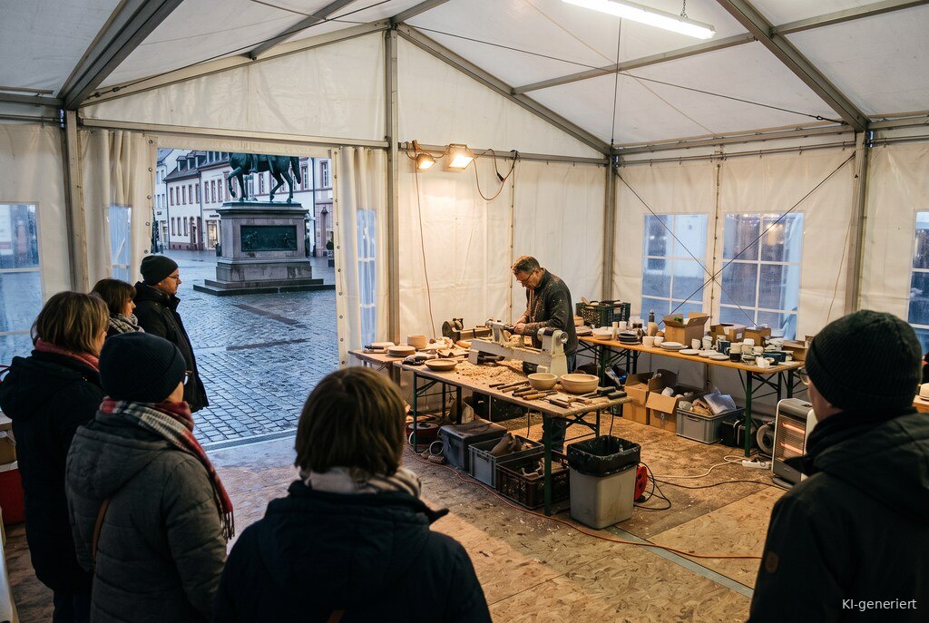 Weihnachtsmarkt-Atmosphäre am Abend – Symbolbild zu Kunsthandwerklicher Thomas-Nast-Nikolausmarkt 2026