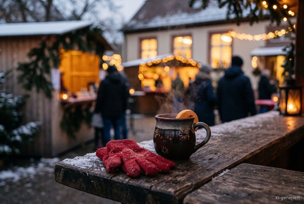 Weihnachtsmarkt-Atmosphäre am Abend – Symbolbild zu Laumersheimer Advent 2026