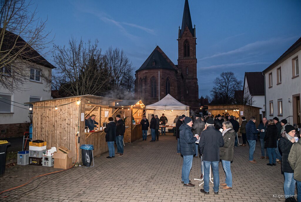 Weihnachtsmarkt-Atmosphäre am Abend – Symbolbild zu Otterstadter Weihnachtsmarkt (Adventzauber am Königsplatz) 2026