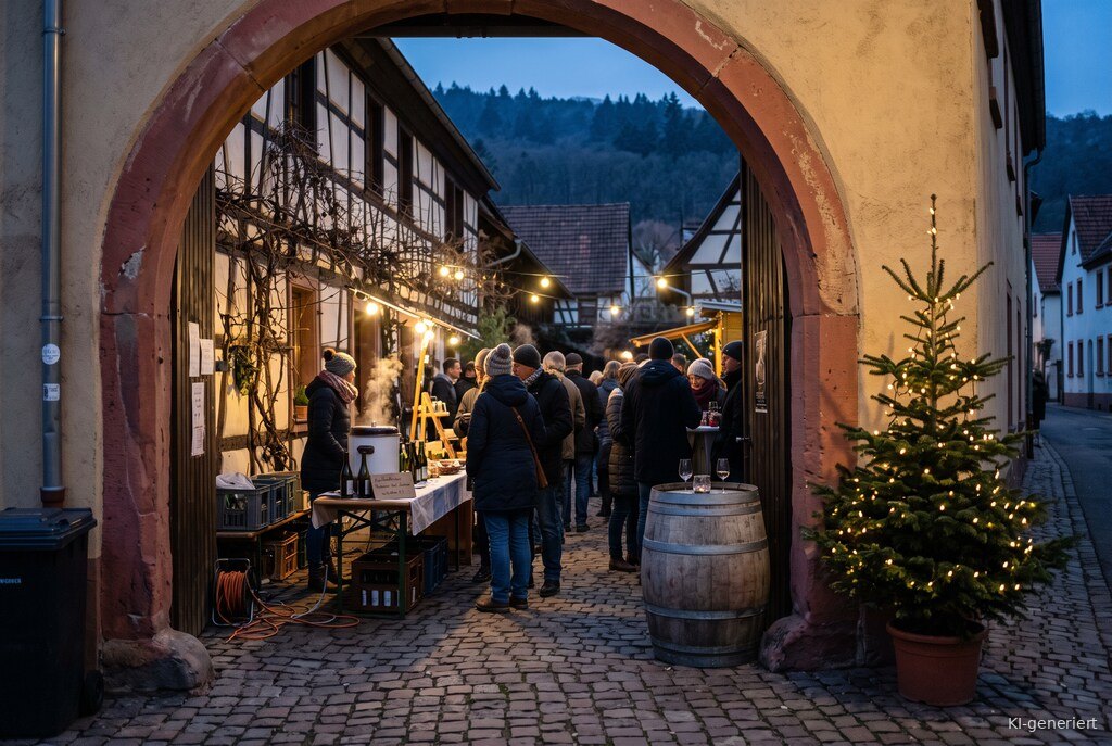Weihnachtsmarkt-Atmosphäre am Abend – Symbolbild zu Rhodter Advent 2026