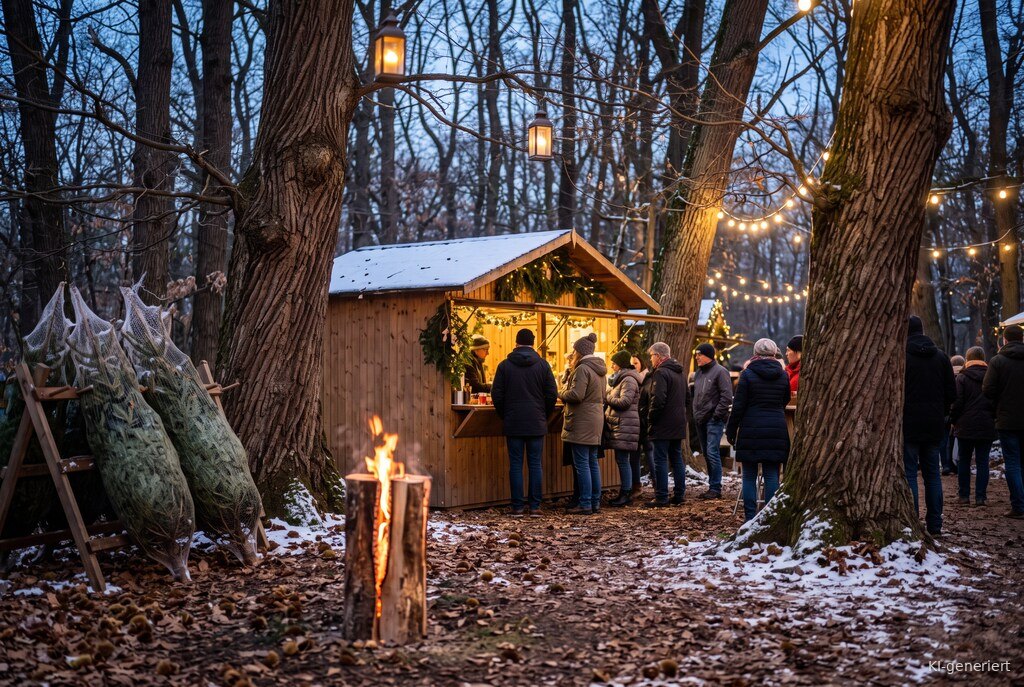 Weihnachtsmarkt-Atmosphäre am Abend – Symbolbild zu Romantische Waldweihnacht Weisenheim am Sand 2026