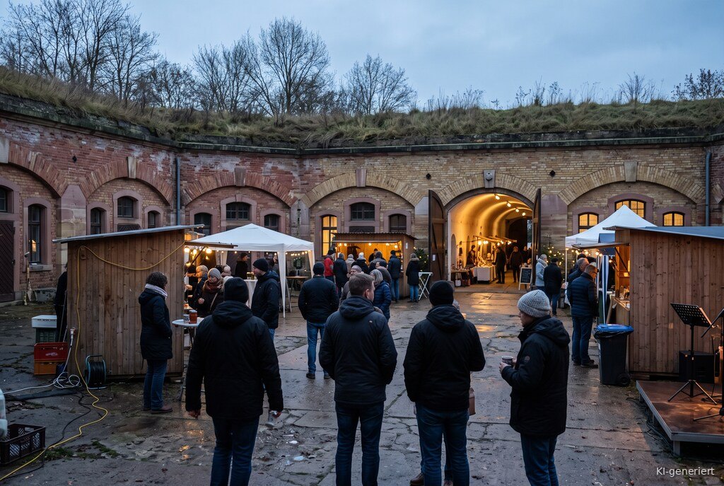 Weihnachtsmarkt-Atmosphäre am Abend – Symbolbild zu Weihnachten in der Festung Germersheim 2026
