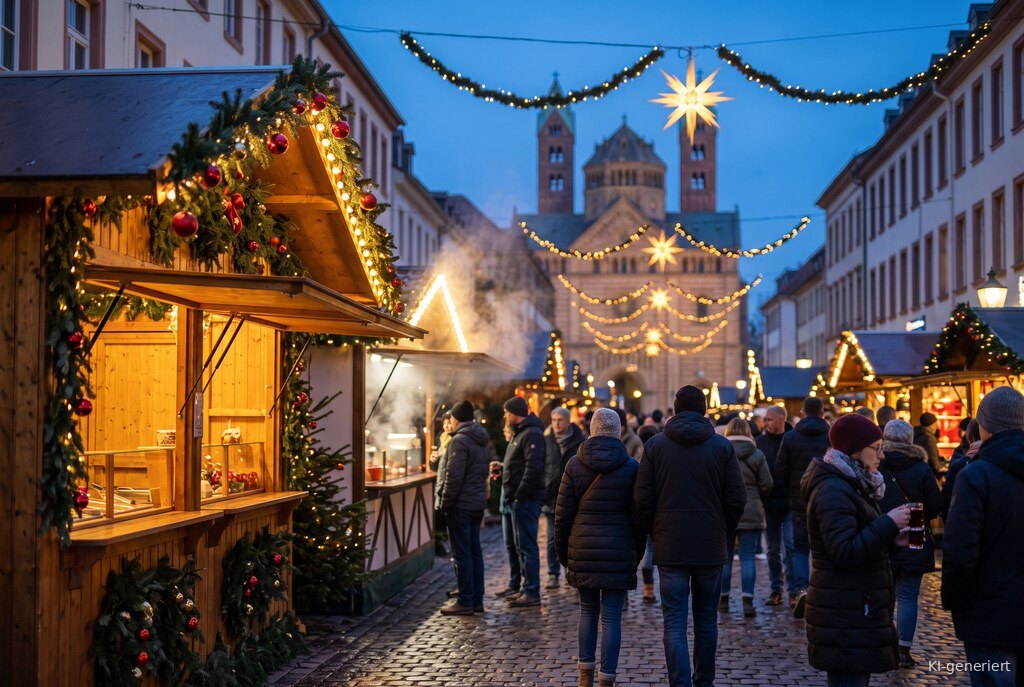 Weihnachtsmarkt-Atmosphäre am Abend – Symbolbild zu Weihnachts- und Neujahrsmarkt Speyer 2026/27
