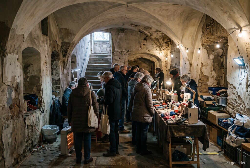 Weihnachtsmarkt-Atmosphäre am Abend – Symbolbild zu Weihnachtsmarkt in den Rheingräflichen Gewölben Grumbach 2026