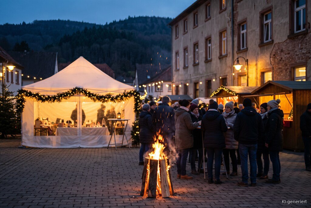 Weihnachtsmarkt-Atmosphäre am Abend – Symbolbild zu Weihnachtsmarkt im Feuerschein Hauenstein 2026