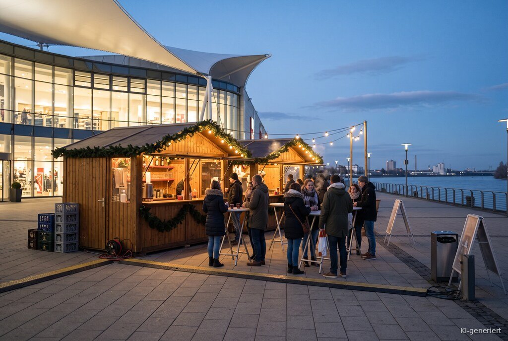 Weihnachtsmarkt-Atmosphäre am Abend – Symbolbild zu Herbstdorf an der Rhein-Galerie Ludwigshafen 2026