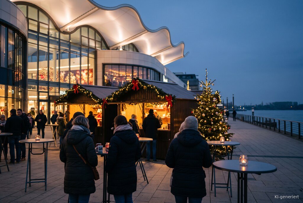 Weihnachtsmarkt-Atmosphäre am Abend – Symbolbild zu Herbstdorf an der Rhein-Galerie Ludwigshafen 2026